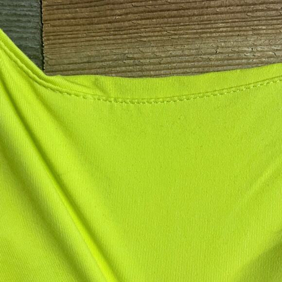 Zara Lime Green Dress With‎ Gathered Waist Size Medium - Picture 8 of 10